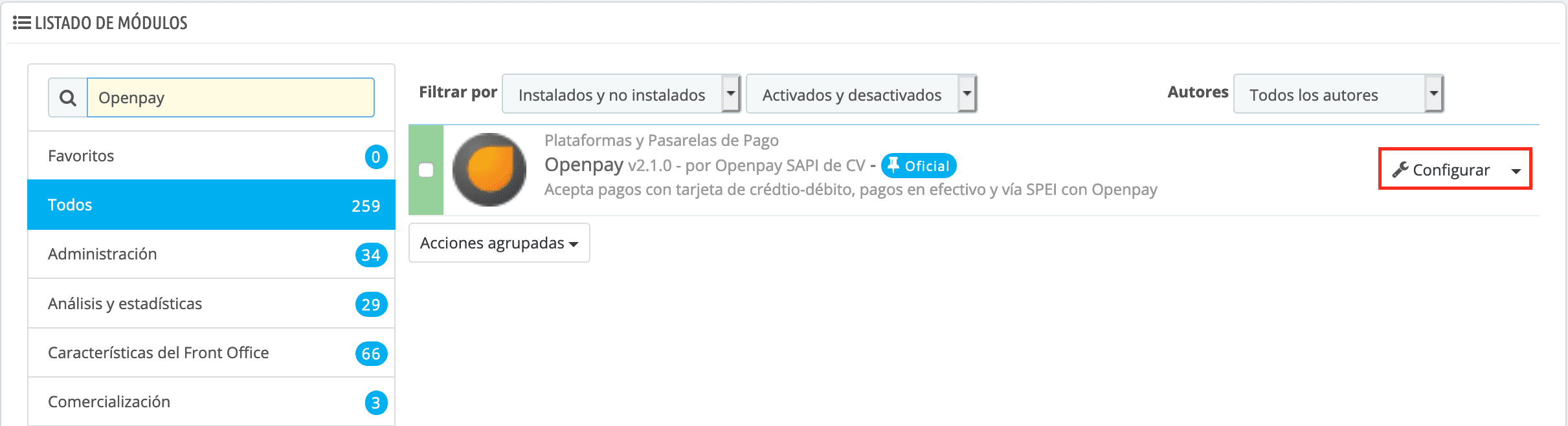 Configuración de plugin PrestaShop paso 3